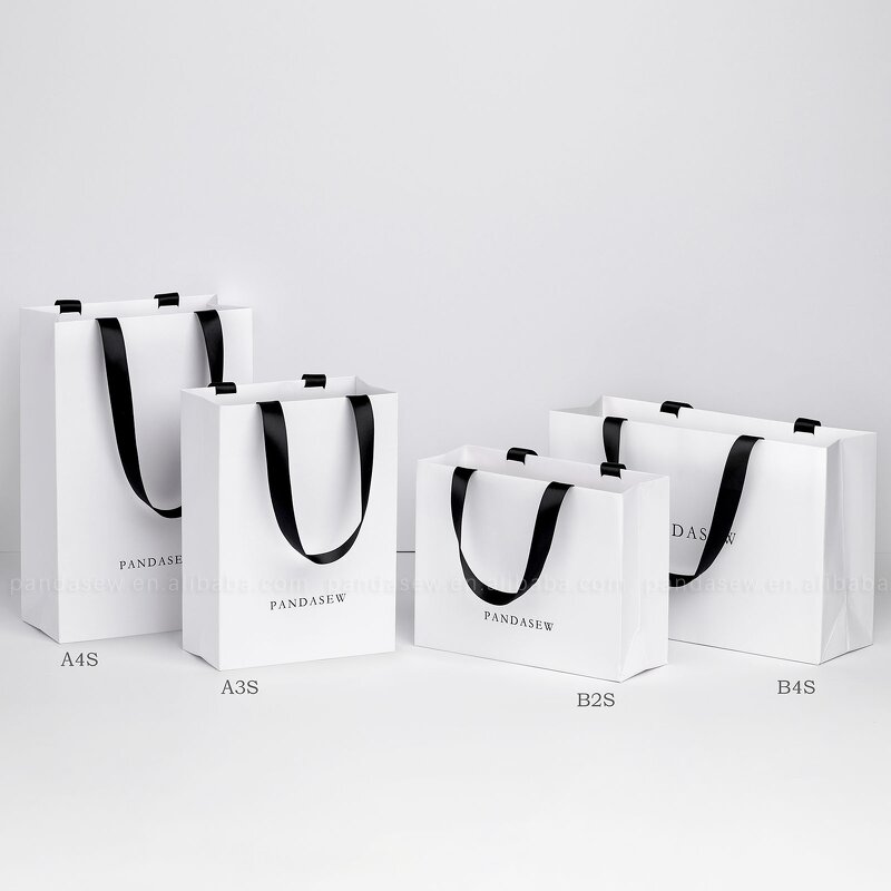 Paper Bag Manufacturer - Custom Logo Ribbon Handle Tote Luxury Gift Paper Shopping