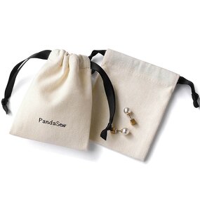 Cotton Bag Manufacturer - Custom Logo 10x8cm Beige Cotton Canvas Drawstring Pouch