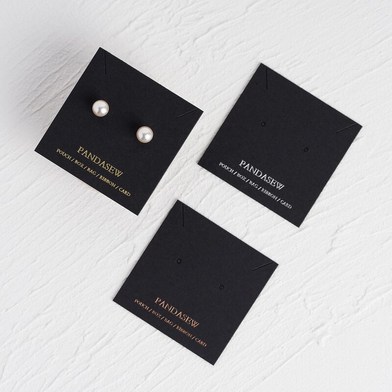Display Card Manufacturer - 8x8/6x6cm Black Custom Logo Earring Necklace Card