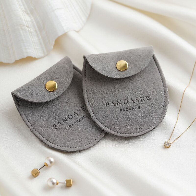 Jewelry Pouch Manufacturer - Custom Logo 1.4mm Microfiber Pouch Earrings Necklace