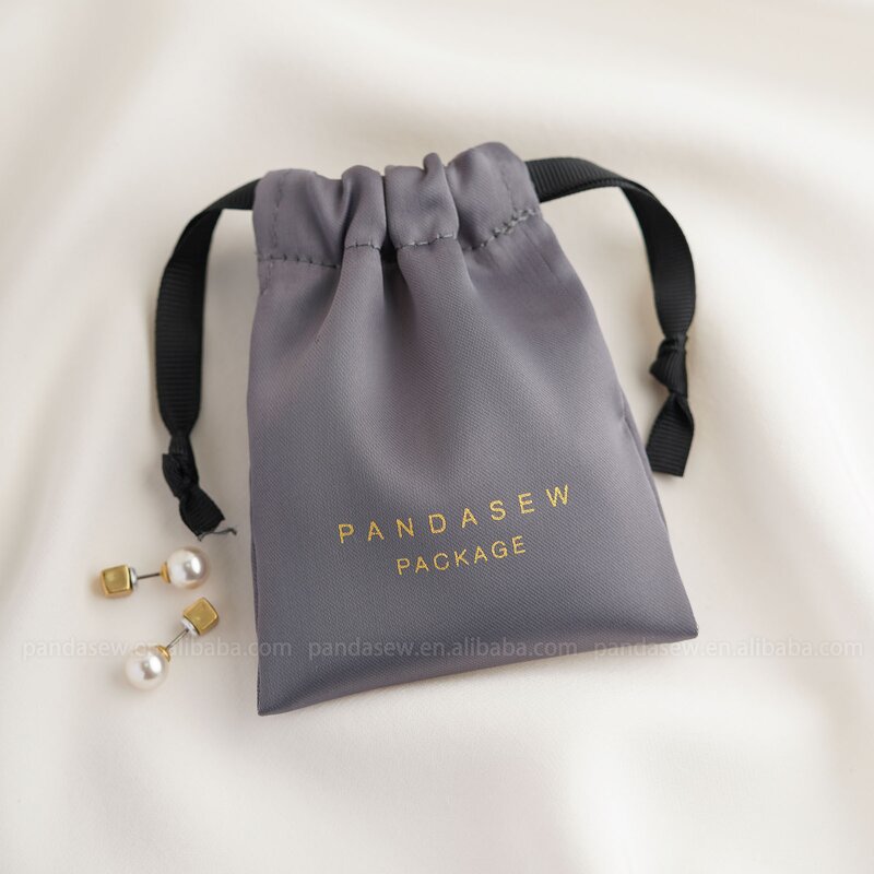 Satin Pouch Manufacturer - Custom Logo Luxury Dense Silk Satin Jewelry Drawstring Pouch
