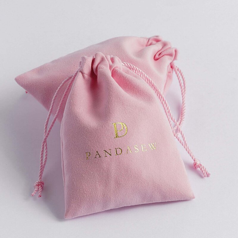 Velvet Pouch Manufacturer - Custom Logo Pink Velvet Suede Gift Jewelry Pouch
