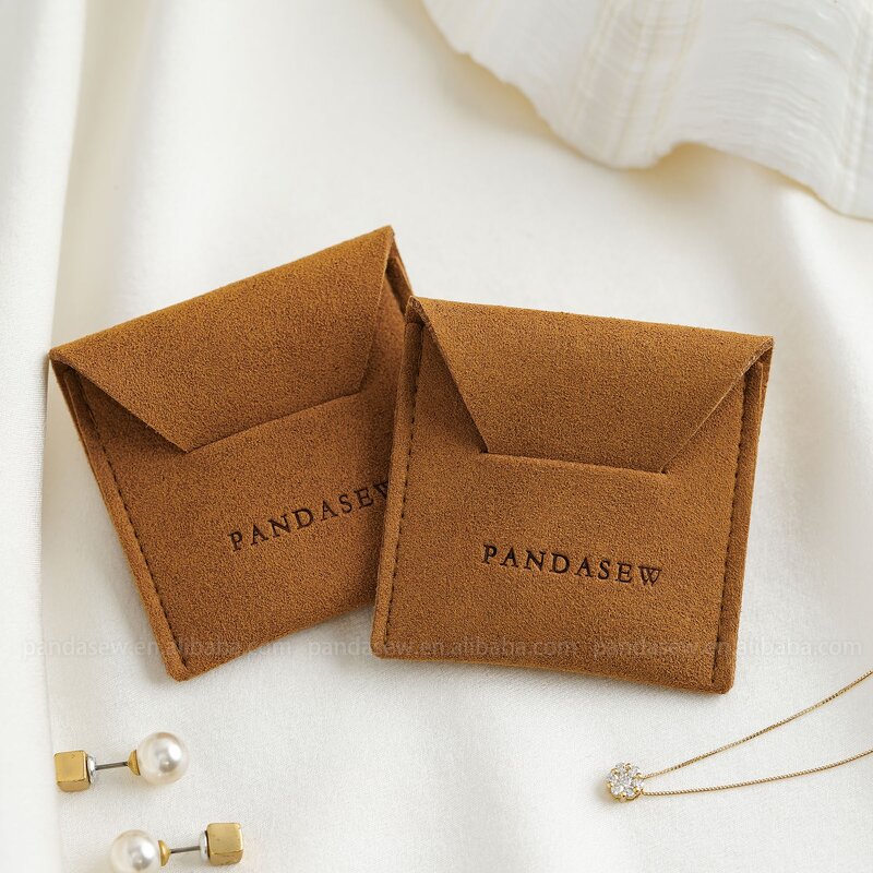 Jewelry Pouch Manufacturer - Custom Logo 1.4mm Microfiber Bijoux Small Gift Pouch