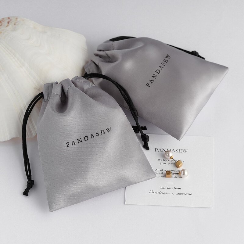 Satin Pouch Manufacturer - Custom Logo Small Luxury Satin Jewelry Drawstring Pouch