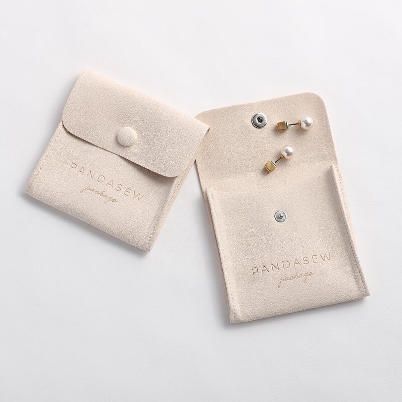 Jewelry Pouch Manufacturer - Custom Logo Microfiber Suede Pouch Rings Earrings