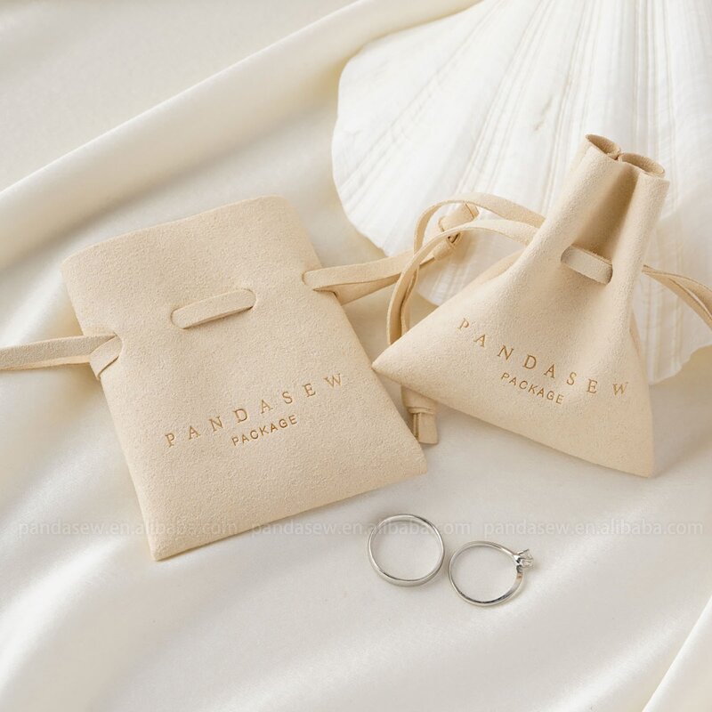 Jewelry Pouch Manufacturer - Custom Logo Luxury Microfiber Drawstring Necklace Earrings