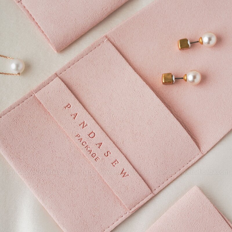 Jewelry Pouch Manufacturer - Custom Logo Microfiber Thickened Earrings Necklace Pouch