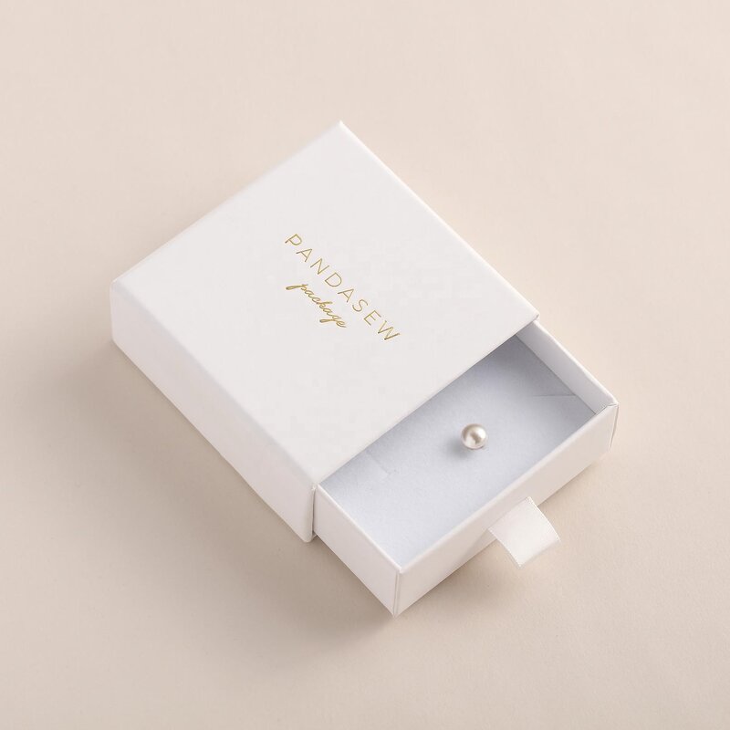 Jewelry Box Manufacturer - Custom Logo Luxury White Cardboard Bracelet Necklace Box