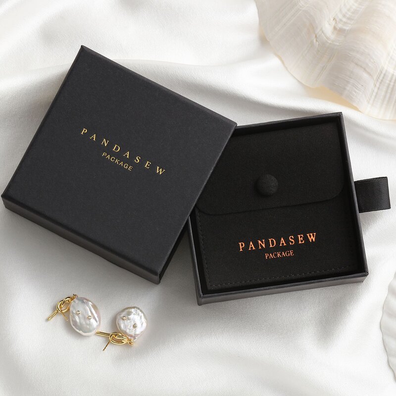 Jewelry Box Manufacturer - Custom Logo Paper Drawer Box & Microfiber Snap Pouch