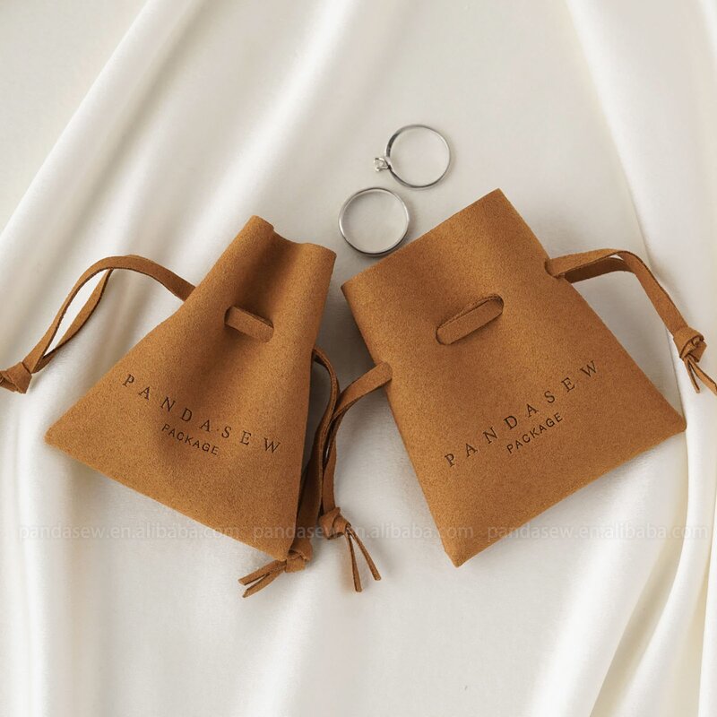 Jewelry Pouch Manufacturer - Custom Logo Microfiber Small Drawstring Jewelry Pouch