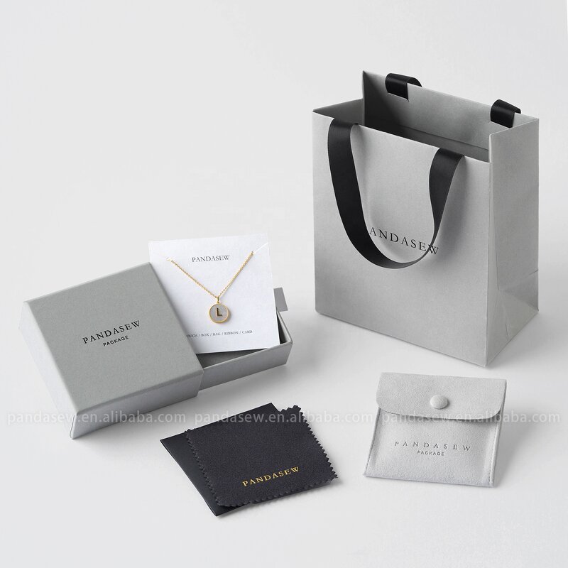 Packaging Kit Manufacturer - Custom Logo Kraft Bag Jewelry Box Microfiber Pouch Polishing Cloth