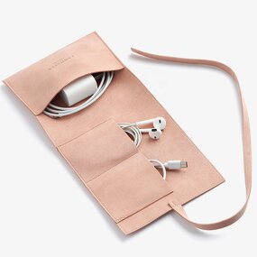 Cable Organizer - Custom Logo 14mm Microfiber Roll up Case USB Cable Charger