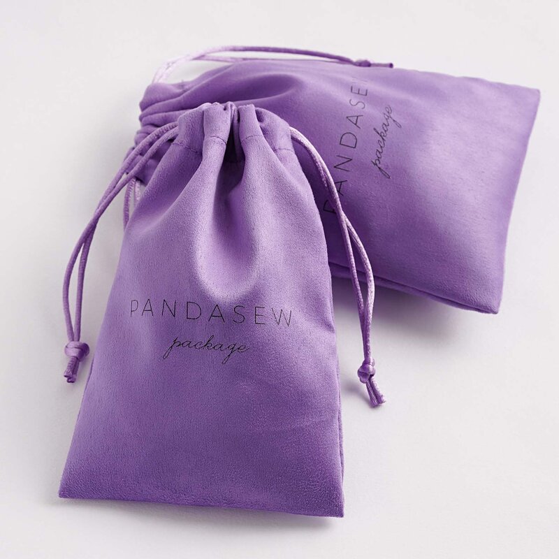 Jewelry Pouch Manufacturer - Custom Logo Suede Drawstring Necklace Bracelet Pouch