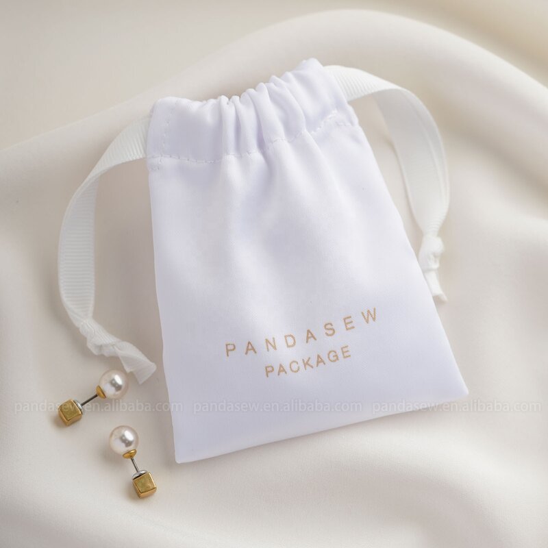 Satin Pouch Manufacturer - Custom Logo Dense Silk Satin Dust Bag Jewelry Drawstring