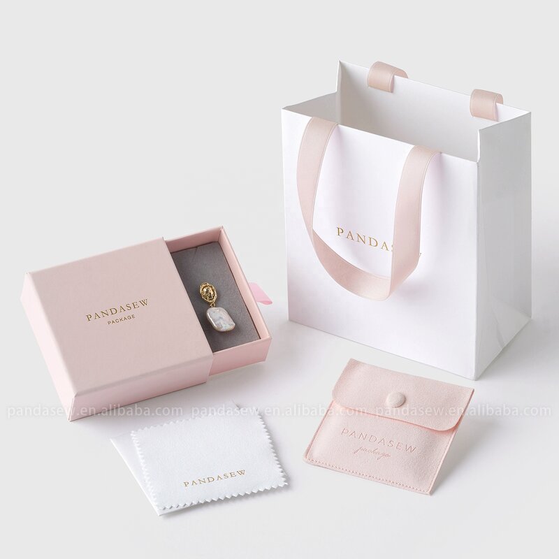 Packaging Kit Manufacturer - Custom Logo Kraft Bag Jewelry Box Microfiber Pouch Polishing Cloth