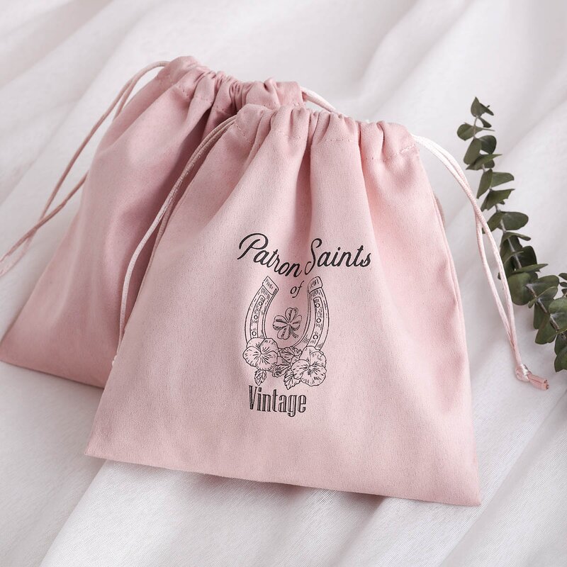 Jewelry Pouch Manufacturer - Custom Logo Luxury Suede Drawstring Necklace Bracelet