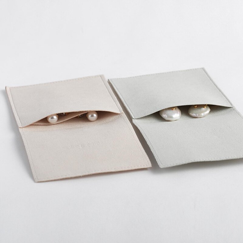 Jewelry Pouch Manufacturer - Custom Logo Suede Microfiber Earrings Finger Rings