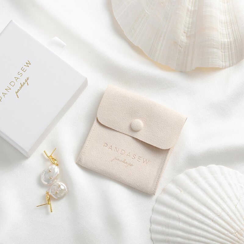 Jewelry Pouch Manufacturer - Custom Logo Microfiber Suede Pouch Rings Earrings