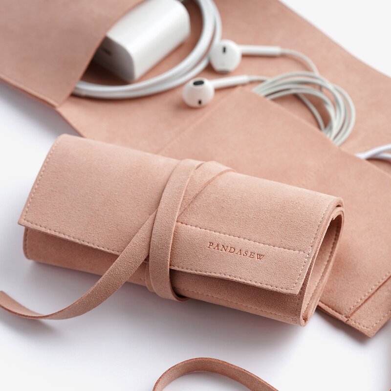 Cable Organizer - Custom Logo 14mm Microfiber Roll up Case USB Cable Charger