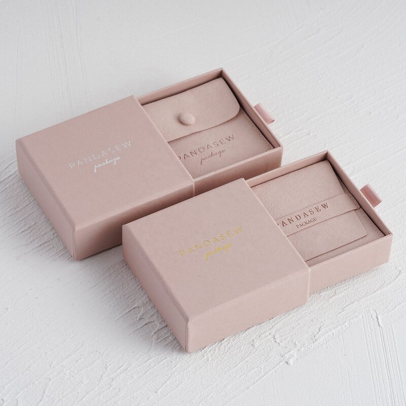 Jewelry Box Manufacturer - Custom Logo Rose Gold 1200g Paper Drawer Jewelry Box