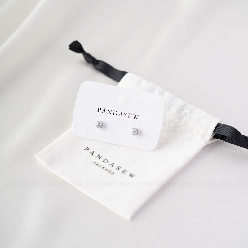 Jewelry Pouch Manufacturer - Custom Logo Drawstring Pouch with Jewelry Display Card