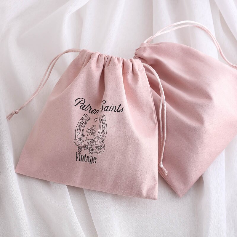 Jewelry Pouch Manufacturer - Custom Logo Luxury Suede Drawstring Necklace Bracelet