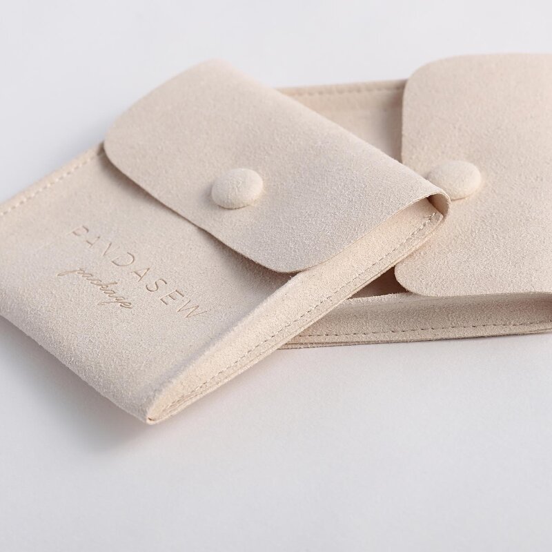 Jewelry Pouch Manufacturer - Custom Logo Microfiber Suede Pouch Rings Earrings