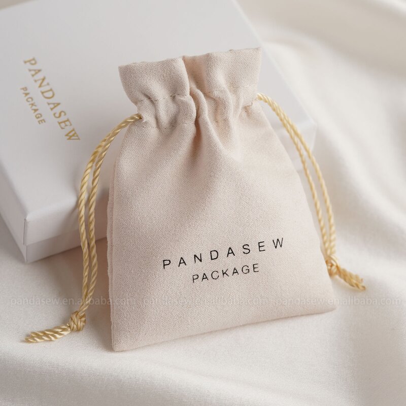 Jewelry Pouch Manufacturer - Custom Logo Small Suede Pouch Earring Bracelet Necklace