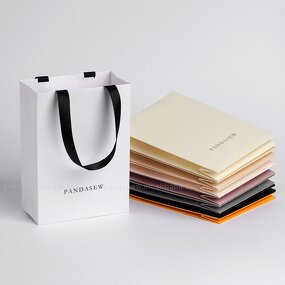 Paper Bag Manufacturer - Custom Logo Ribbon Handle Tote Luxury Gift Paper Shopping
