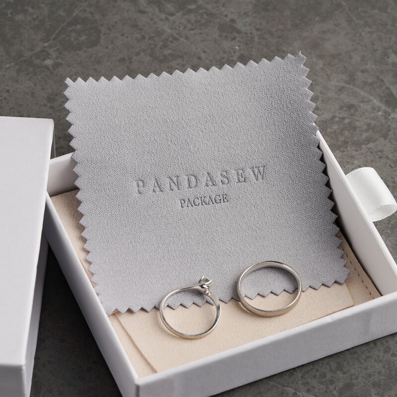 Polishing Cloth - Custom Logo 8x8cm Microfiber Suede Silver Jewelry Cleaning Cloth