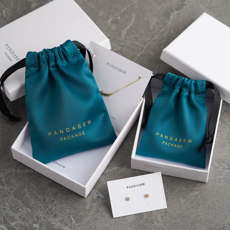 Satin Pouch Manufacturer - Custom Logo Dense Silk Satin Bag Earring Necklace Bracelet