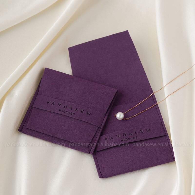 Jewelry Pouch Manufacturer - Custom Logo Microfiber Thickened Earrings Necklace Pouch