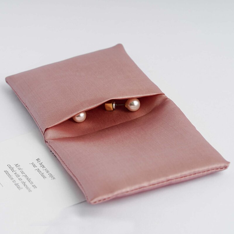 Satin Pouch Manufacturer - Custom Logo Satin Envelope Flap Necklace Jewelry Pouch