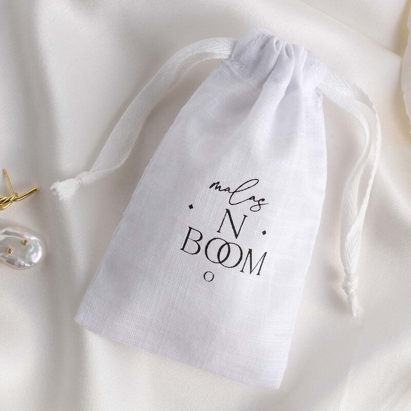 Cotton Bag Manufacturer - Custom Logo 13x8cm 100% Organic Muslin Cotton Pouch