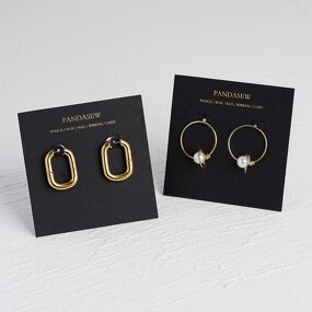 Display Card Manufacturer - 8x8/6x6cm Black Custom Logo Earring Necklace Card