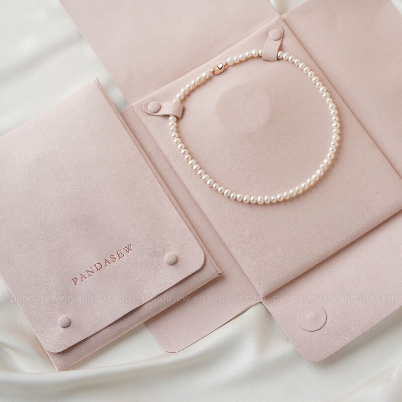 Jewelry Tray Manufacturer - Custom Logo Pink Microfiber Necklace Display Plate