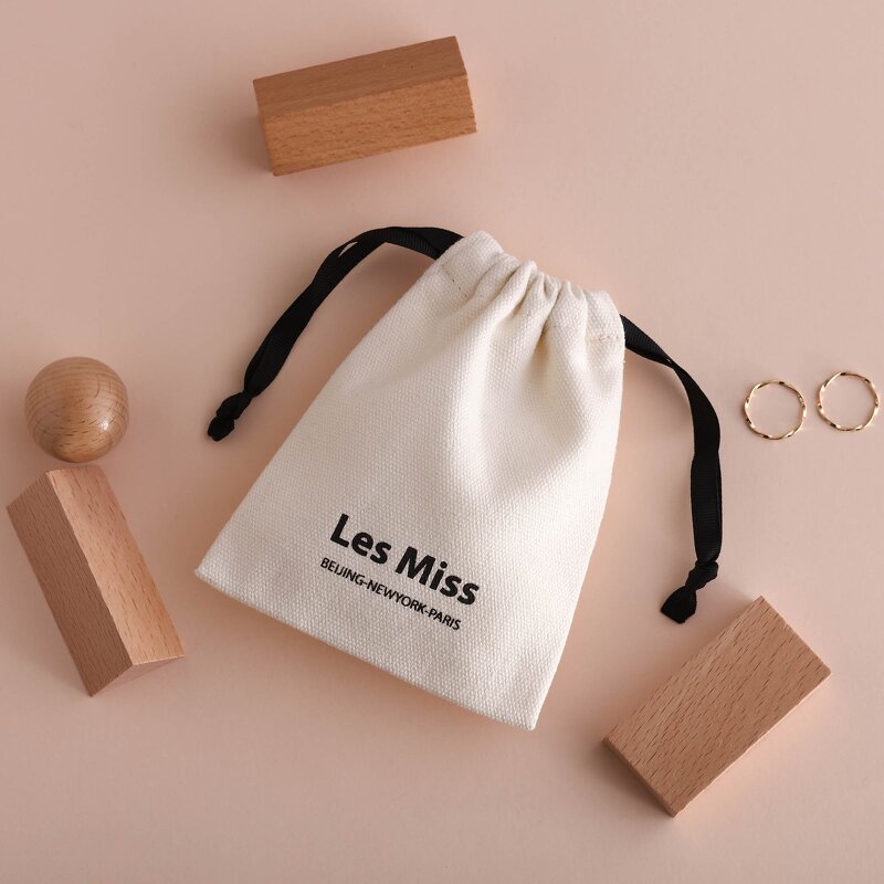 Cotton Bag Manufacturer - Custom Logo 12oz Luxury Cotton Canvas Drawstring Pouch