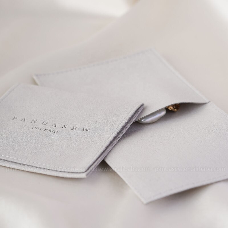 Jewelry Pouch Manufacturer - Custom Logo Luxury Microfiber Envelop Ring Necklace Pouch