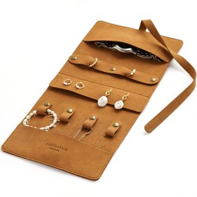 Jewelry Organizer - Custom Logo 1.4mm Microfiber Travel Journey Rings Necklaces