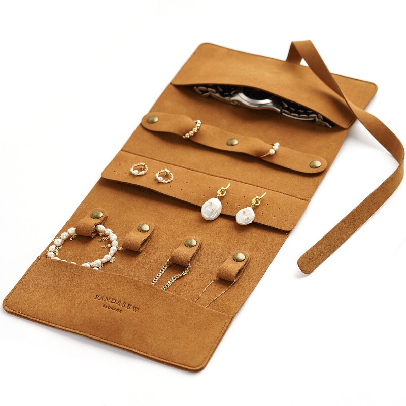 Jewelry Organizer - Custom Logo 1.4mm Microfiber Travel Journey Rings Necklaces