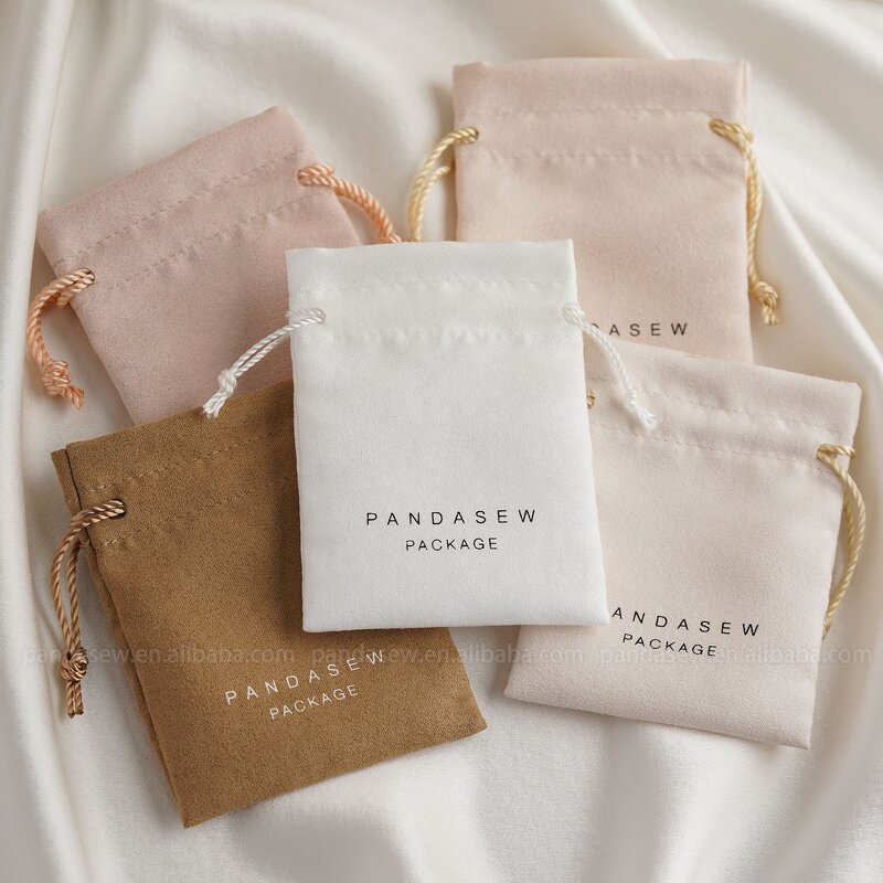 Jewelry Pouch Manufacturer - Custom Logo Suede Velvet Flap Bag Bracelet Necklace