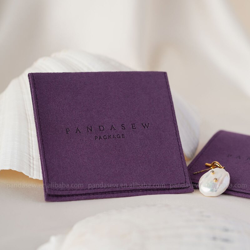 Jewelry Pouch Manufacturer - Custom Logo Microfiber Envelope Flap Necklace Jewelry Pouch