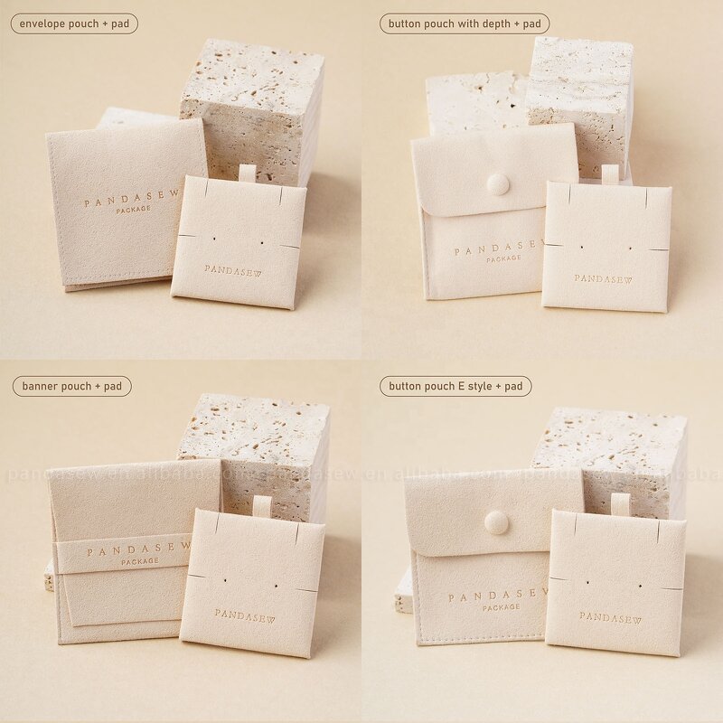 Jewelry Pouch Manufacturer - Custom Logo Microfiber Snap Button Insert Pad Jewelry Holder