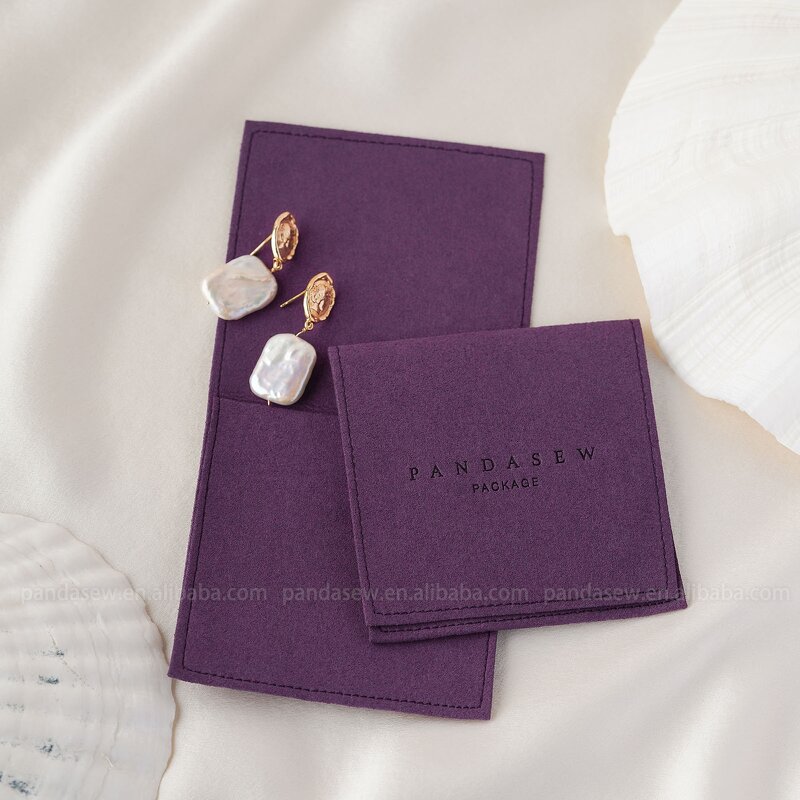 Jewelry Pouch Manufacturer - Custom Logo Lovely Microfiber Envelop Necklace Earrings Pouch