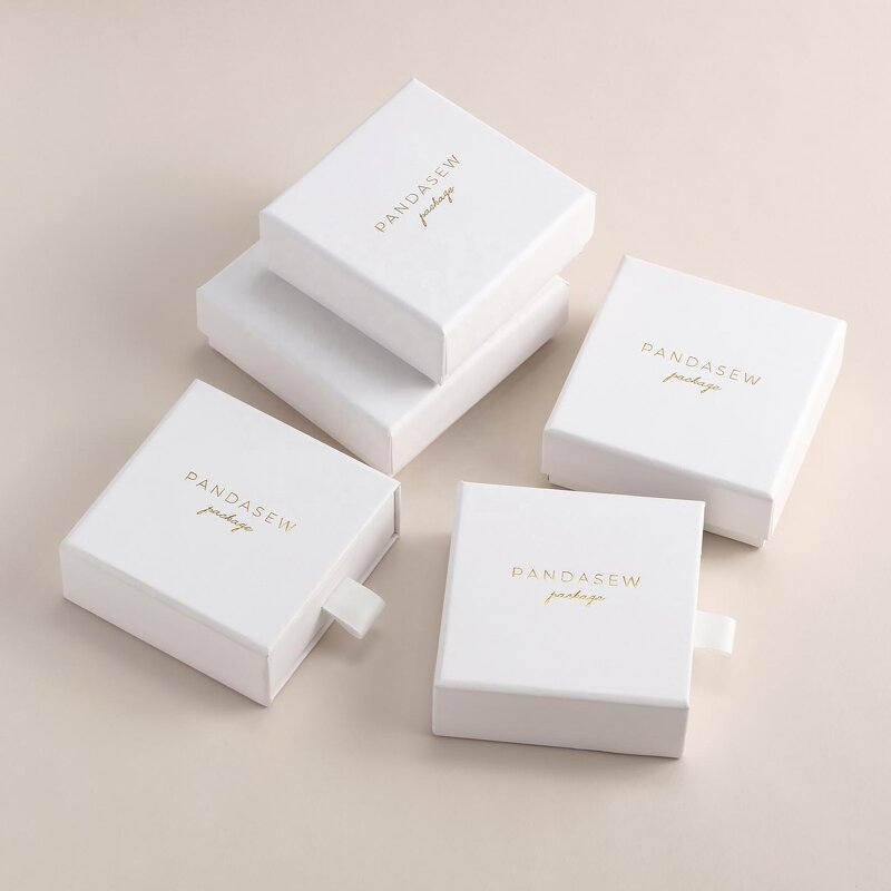 Jewelry Box Manufacturer - Custom Logo Luxury White Cardboard Bracelet Necklace Box