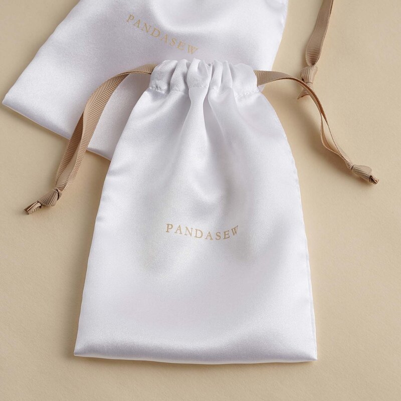 Satin Pouch Manufacturer - Custom Logo White Satin Wedding Favor Gift Pouch