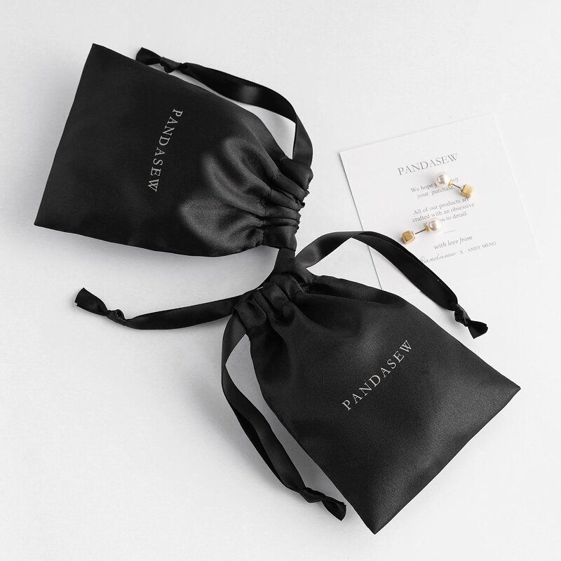 Satin Pouch Manufacturer - Wholesale Luxury Black Satin Drawstring Dust Bag