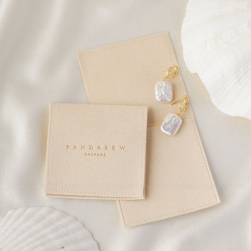 Jewelry Pouch Manufacturer - Custom Logo Luxury Microfiber Envelop Ring Necklace Pouch