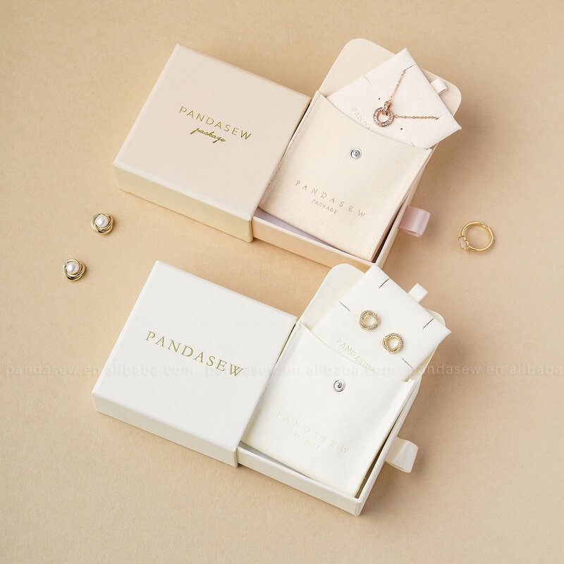 Jewelry Pouch Manufacturer - Custom Logo Microfiber Snap Button Insert Pad Jewelry Holder