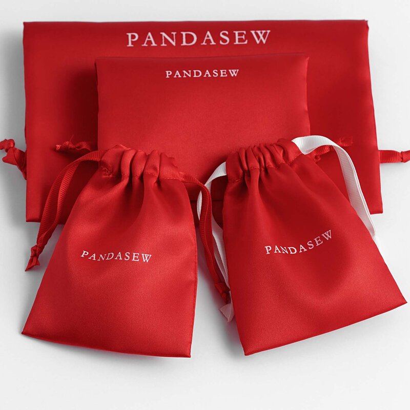 Satin Pouch Manufacturer - Custom Logo Red Satin Wedding Favor Jewelry Pouch